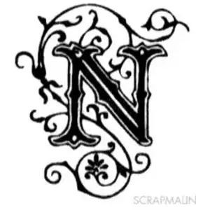 Aladine Tampon bois - Alphabet arabesque N - 2,4 x 2 cm pas cher