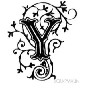 Aladine Tampon bois - Alphabet arabesque Y - 2,3 x 1,9 cm pas cher