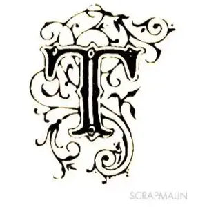 Aladine Tampon bois - Alphabet arabesque T - 2,3 x 2 cm pas cher