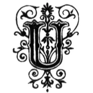 Aladine Tampon bois - Alphabet arabesque U - 2,4 x 1,8 cm