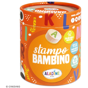 Aladine Coffret de tampons en bois - Stampo Bambino Alphabet - 28 pièces + 1 encreurVendu parcultura