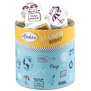 Tampons - Aladine - Stampo Voyage - 47 pcs - Noir - Mixte - Etude
