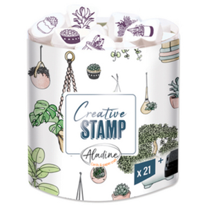 Kit de tampons - ALADINE - Plantes - 21 pcs - Créativité - Scrapbooking - Décoration pas cher