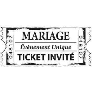 Aladine Tampon Mariage - Cinéma - Ticket mariage - 6 x 3 cm