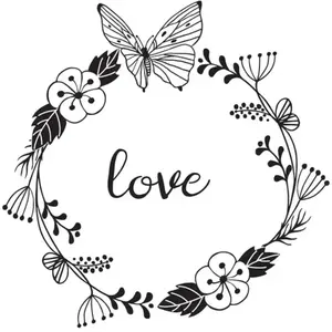 Tampon en bois Aladine - Love - 6 x 6 cm