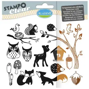 Tampon clear Aladine - Forêt - Planche 15 x 12,5 cm - 16 Stampo'clear