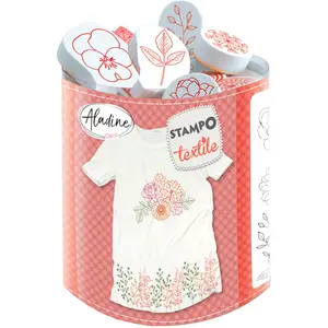 Aladine Tampon Stampo Textile 10 pcs Fleurs & Feuilles pas cher