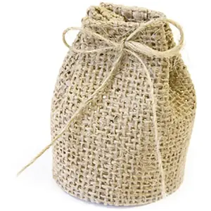 RueDeLaFete Lot de 4 ballotins Sacs Marins en toile jute, Naturel pas cher