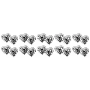 RueDeLaFete Sachet de 10 motifs Coeurs plastique, Argent pas cher