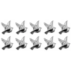 RueDeLaFete Sachet de 10 motifs Colombes plastique, Argent pas cher