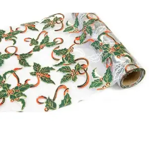 Chemin de table Feuilles de Houx Noël 5m