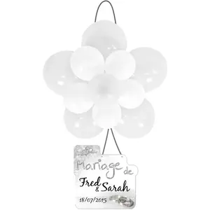 RueDeLaFete Kit décor ROSACE ballons mariage 64cm, Blanc pas cher