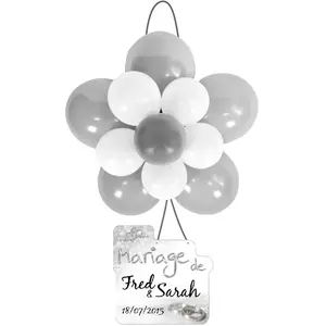 RueDeLaFete Kit décor ROSACE ballons mariage 64cm, Argent pas cher