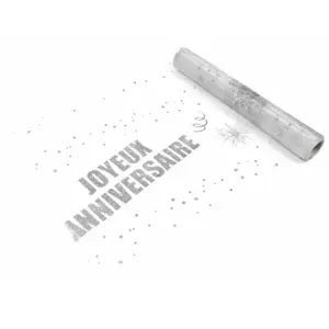 HOBI Chemin de Table Organza Joyeux Anniversaire - Argent