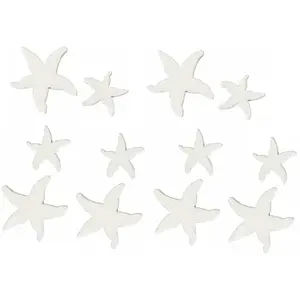RueDeLaFete Sachet de 12 Confettis Etoiles de mer en bois Blanc pas cher