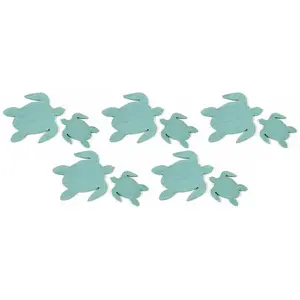 RueDeLaFete Sachet de 10 confettis TORTUES de Mer en BOIS, Turquoise pas cher