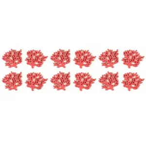 RueDeLaFete Sachet de 12 confettis - Corail en bois pas cher