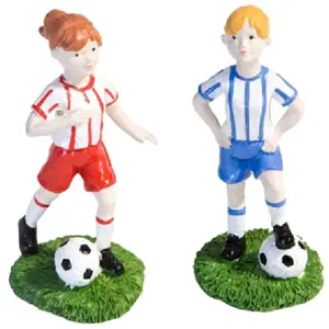 GENERIQUE Figurine joueuse foot 6cm - 2ass - Divers - Adulte - Mixte - Bleu - Rouge pas cher