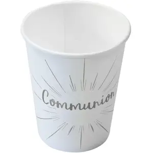 Comparateur de prix : Lot de 6 Gobelets Communion en carton 25cl, Blanc/Argent