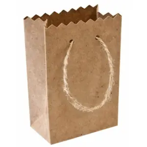 Sacs cadeau - GENERIQUE - 6 sachets en papier kraft - Couleur marron - Anses en cordelette - Mixte pas cher
