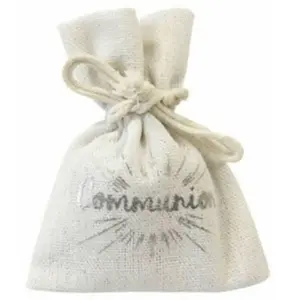 RueDeLaFete 4 sachets toile jute communion argent - hobi sc438ar pas cher