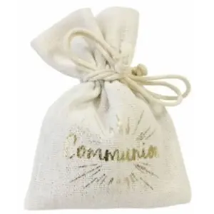 Pochons en jute - NO NAME - Communion - 4 sachets - 8x10 cm - Doré métallisé pas cher