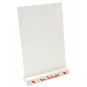 RueDeLaFete Porte-menu Vive les Mariés rouge avec carte 18cm pas cher