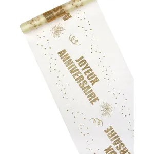 Comparateur de prix : HOBI Chemin de table organza Joyeux Anniversaire doré 29 cm x 5 m - Or