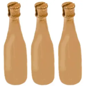 HOBI Porte-noms bouteille de champagne or - Lot de 3 - 8 x 2 cm pas cher