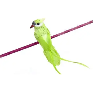 RueDeLaFete Oiseau Perruche en plumes 13cm sur pince, Menthe pas cher