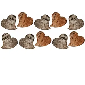 RueDeLaFete Sachet de 10 Coeurs en écorce de bois naturel 5cm pas cher