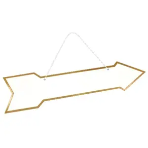 Grande Flèche directionnelle BLANCHE 41cm BORDS Métallisés, OrVendu parruedelafete
