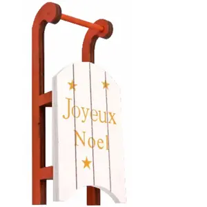 Centre de table Luge Joyeux Noël en bois 12,5 cm