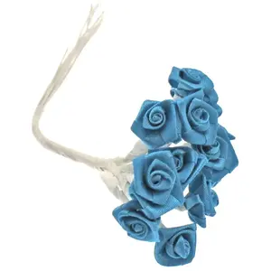 RueDeLaFete Sachet de 48 mini-Roses satin, bleu Turquoise pas cher