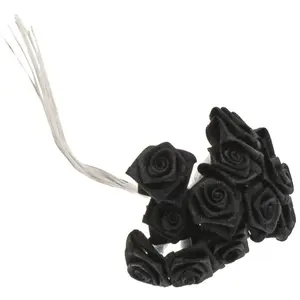 RueDeLaFete Sachet de 48 mini-Roses satin, en Noir pas cher