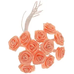 RueDeLaFete Sachet de 48 mini-Roses satin, Pêche/Corail pas cher