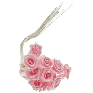 HOBI 48 petites roses rose. Décoration de mariage pas cher