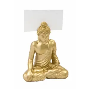 RueDeLaFete Porte carte - BOUDDHA - Métallisé - Résine - 7x5.6 cm - Couleur Or pas cher