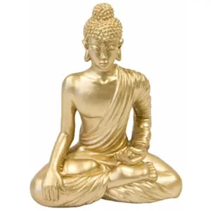 RueDeLaFete Objet décoratif - Bouddha - Centre de table - Résine - 13x10cm - Couleur or pas cher