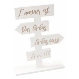 RueDeLaFete Petit Totem déco de table 15,5cm L'amour est., blanc/Rose Gold DEK0294ROG pas cher