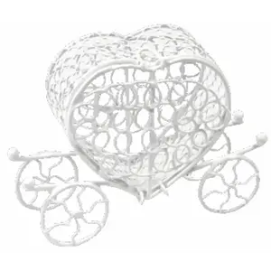 RueDeLaFete Générique Tendances Fêtes - CARROSSE MÉTAL Boite 11X4X8CM Blanc pas cher