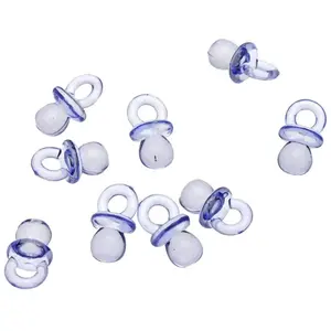 RueDeLaFete Lot de 10 TETINES avec Anneau plexiglas, Bleu pas cher