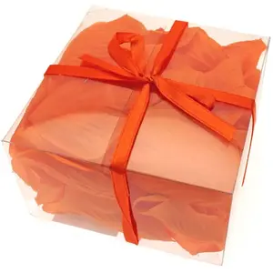 RueDeLaFete Boite pvc 100 Pétales de rose synthétiques, Orange pas cher