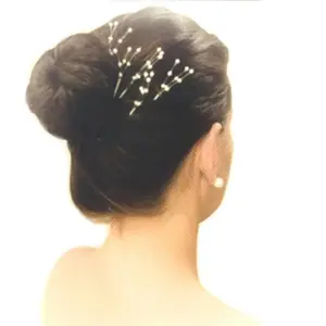 RueDeLaFete Bouquet 12 brins perlés pour coiffure, ivoire pas cher
