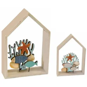 RueDeLaFete Décor Poissons au fond de la mer 12cm en bois (x1) pas cher