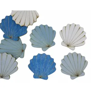 Non communiqué 8 confettis de table coquillage st jacques bois 3.5 cm - hobi dek0929 pas cher
