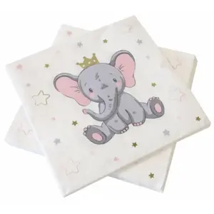 HOBI 20 SERVIETTES PAPIER ÉLÉPHANT COURONNÉ 33CM pas cher