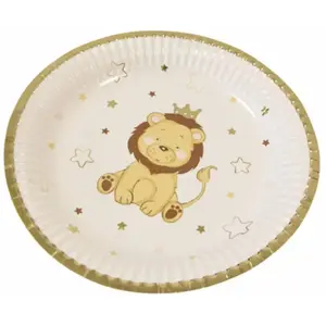 Comparateur de prix : HOBI 6 ASSIETTES CARTON LION COURONNÉ 18 CM Blanc - VAISSELLE DE FÊTE