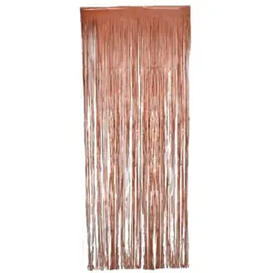 RueDeLaFete Objet decoratif modele rideau de porte - 90x2.4 m - Rose or metallique pas cher