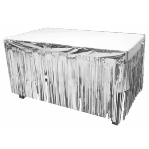 RueDeLaFete jupe de table métallisé 74cmx4.20cm argent - hobi gui084ar pas cher